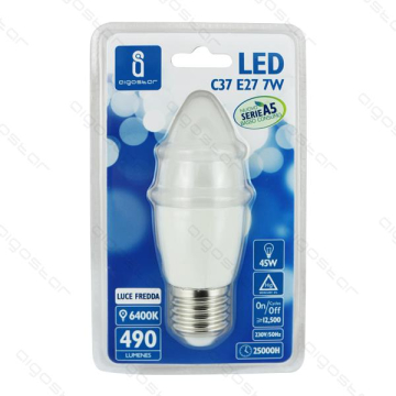Lâmpada LED E14 5W 3000K Luz Quente 400 Lúmens A5 C37 Aigostar   - ONBIT